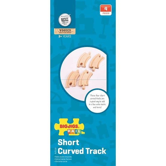 Bigjigs Rail Kratka krožna tirnica 10 cm 4 kos