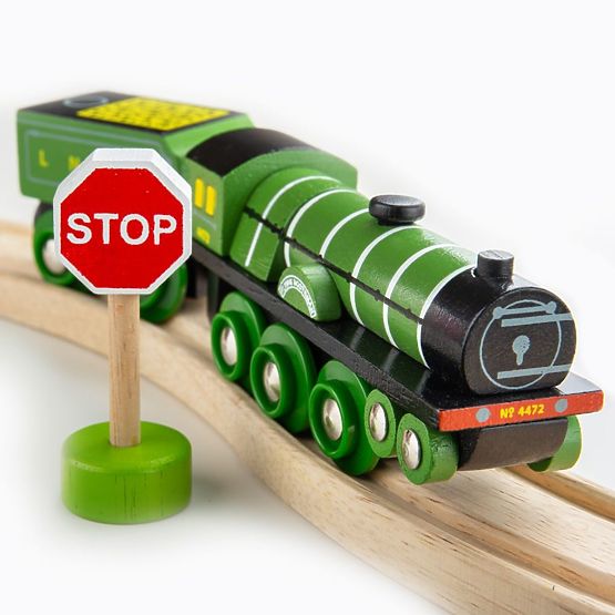Bigjigs Rail Lesena replika lokomotive Flying Scotsman