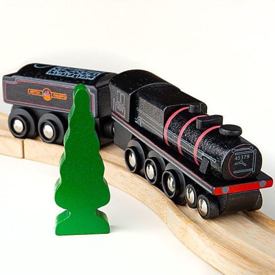 Bigjigs Rail Lesena replika motorne lokomotive Black 5