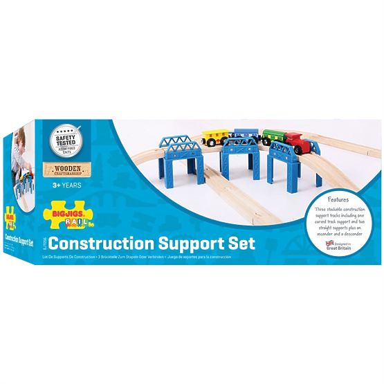 Bigjigs Rail Lesene tirnice postavljajo konstrukcijo mostu
