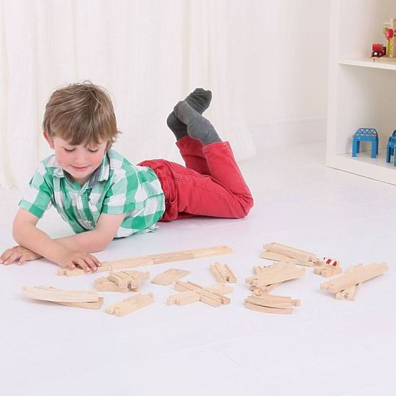Bigjigs Rail Leseni tiri set 25 kosov