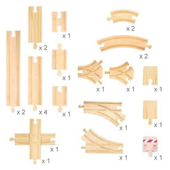 Bigjigs Rail Leseni tiri set 25 kosov