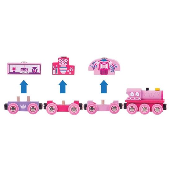Bigjigs Rail Train za princeske + 3 tirnice