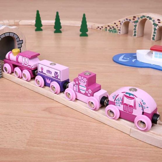 Bigjigs Rail Train za princeske + 3 tirnice