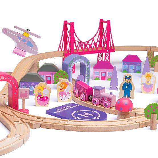 Bigjigs Rail Velika lesena tirnica za vlak princese