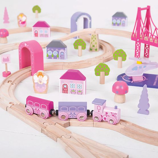 Bigjigs Rail Velika lesena tirnica za vlak princese