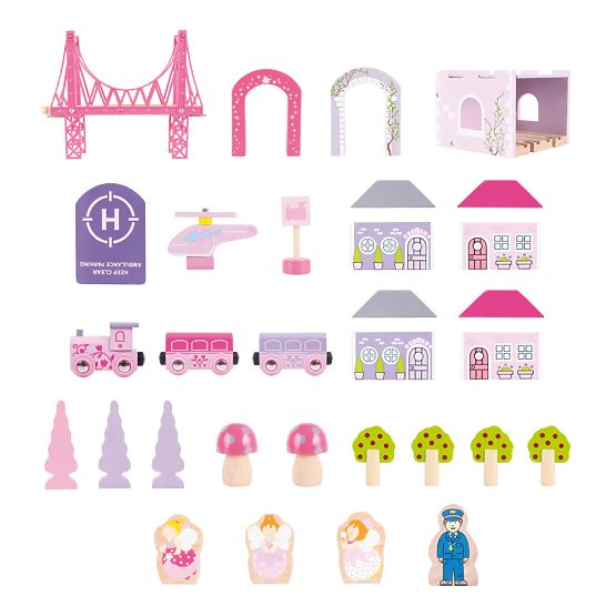 Bigjigs Rail Velika lesena tirnica za vlak princese