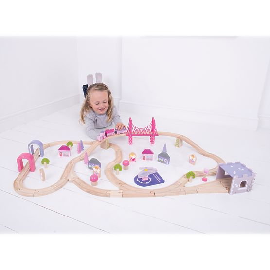 Bigjigs Rail Velika lesena tirnica za vlak princese