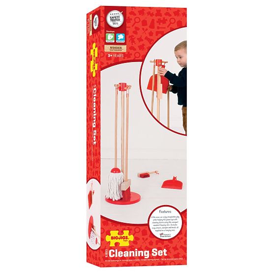 Bigjigs Toys čistilni igralni set rdeč