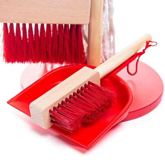 Bigjigs Toys čistilni igralni set rdeč