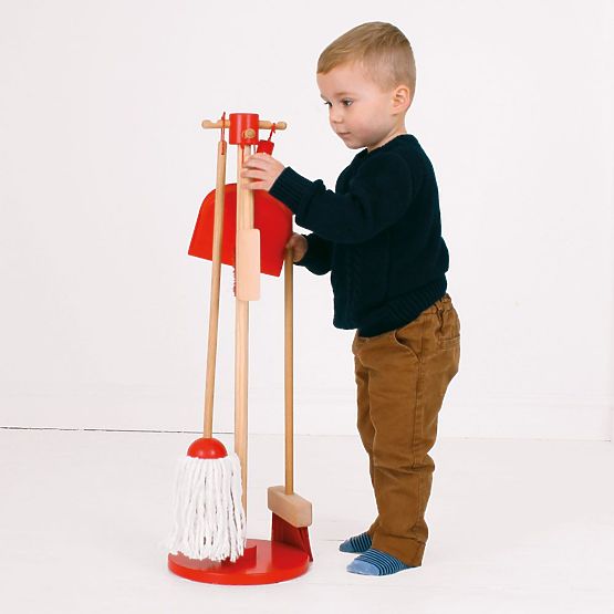 Bigjigs Toys čistilni igralni set rdeč