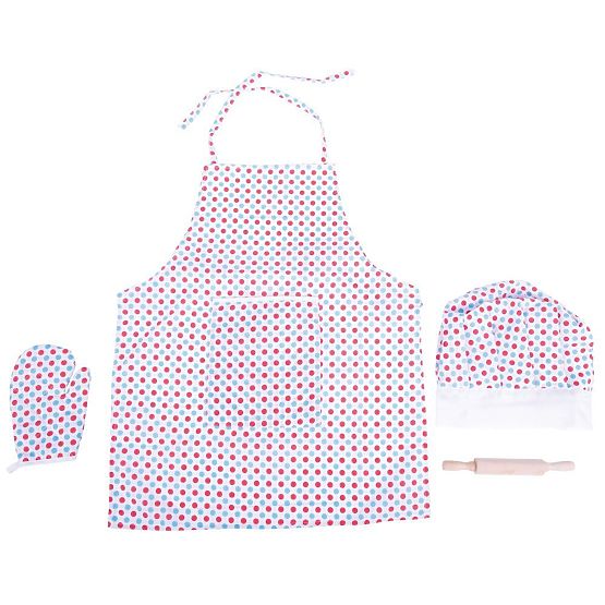 Bigjigs Toys Kuharski set s predpasnikom s pikami