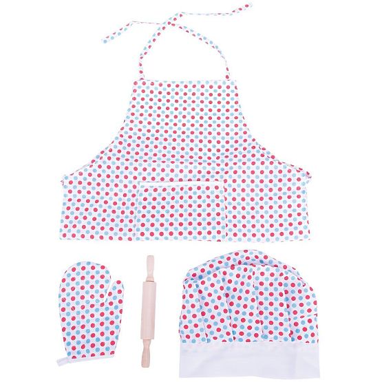 Bigjigs Toys Kuharski set s predpasnikom s pikami