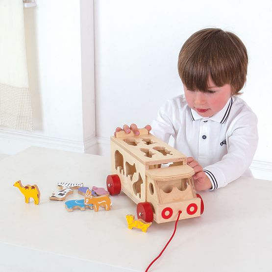 Bigjigs Toys Lesen avto z živalmi