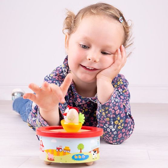 Bigjigs Toys Lesena glasbena skrinjica kmetija