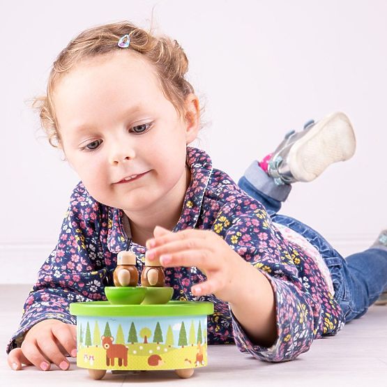 Bigjigs Toys Lesena glasbena skrinjica woodland