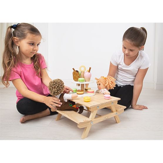 Bigjigs Toys Lesena piknik klop za punčke