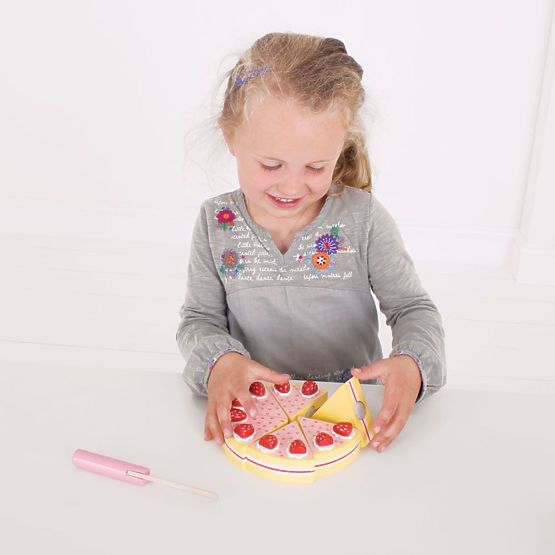Bigjigs Toys Lesena torta z jagodami