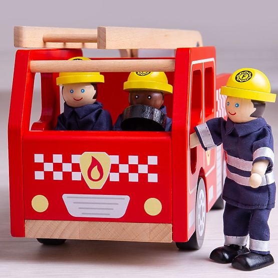 Bigjigs Toys Leseni gasilski avto