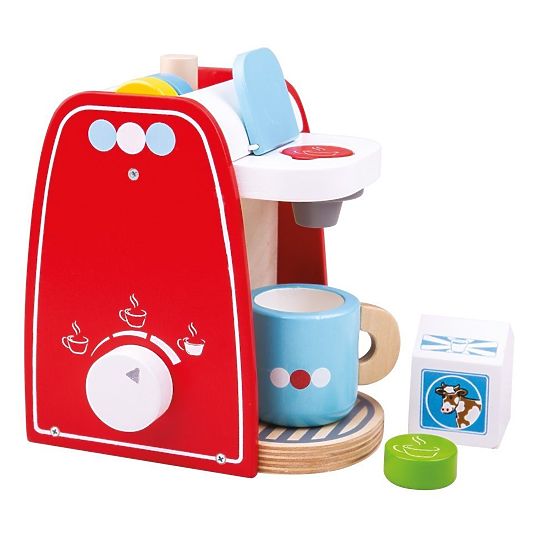 Bigjigs Toys Leseni rdeči kavni aparat