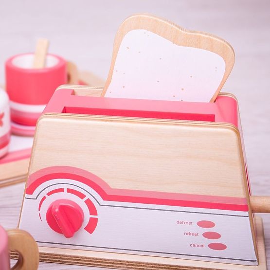 Bigjigs Toys Leseni toaster roza - poškodovana embalaža