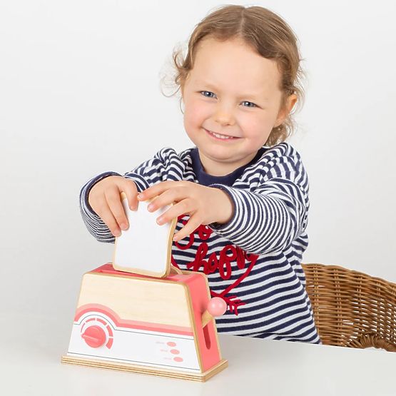 Bigjigs Toys Leseni toaster roza - poškodovana embalaža