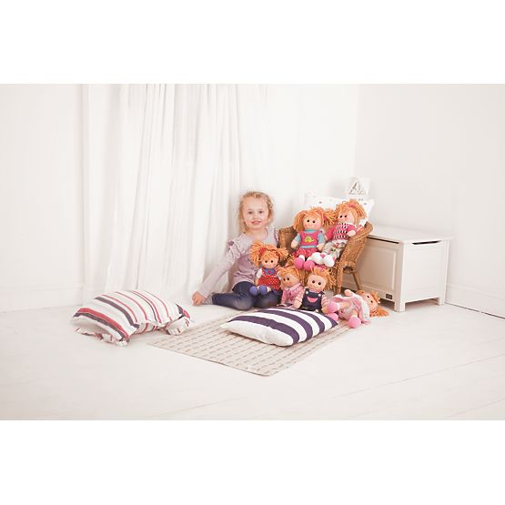 Bigjigs Toys Modra črtasta obleka za punčko 28 cm