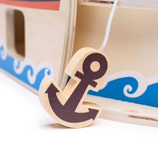 Bigjigs Toys Piratska ladja s pirati