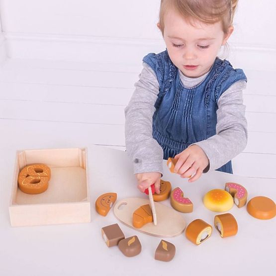 Bigjigs Toys Rezanje peciva v škatli