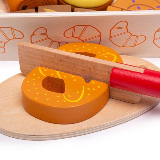 Bigjigs Toys Rezanje peciva v škatli