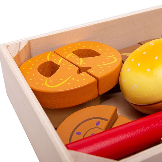 Bigjigs Toys Rezanje peciva v škatli