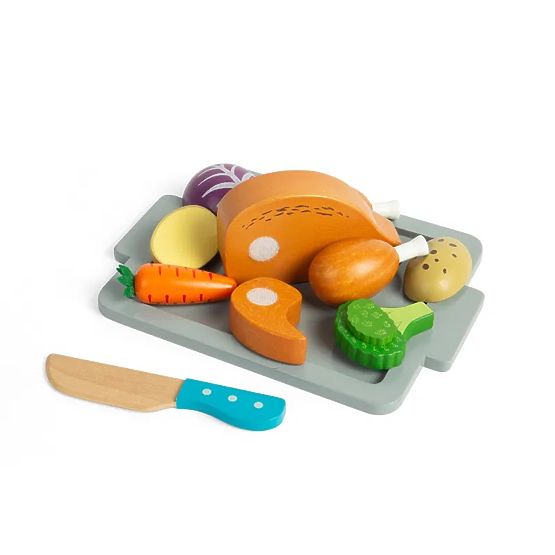 Bigjigs Toys Set Pečena piščanca z zelenjavo