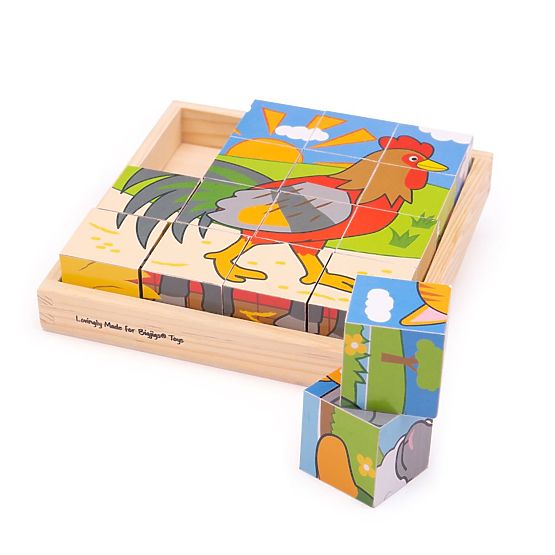 Bigjigs Toys Slike kocke farma