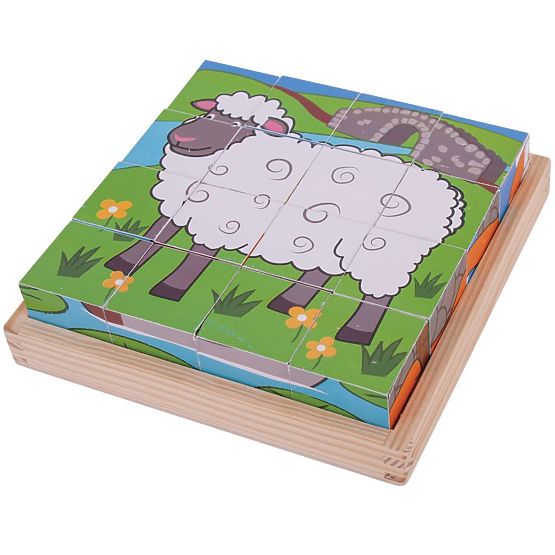Bigjigs Toys Slike kocke farma