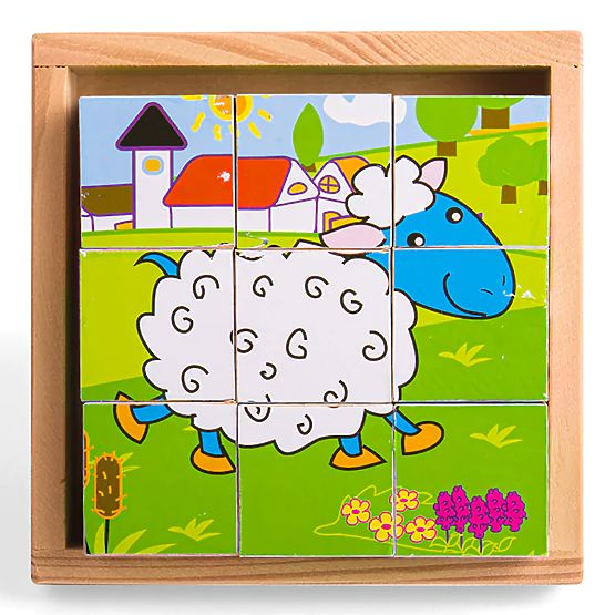 Bigjigs Toys Slike kocke kubusi Živali 9 kock