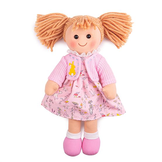 Bigjigs Toys Tkanina punčka Ella 34 cm