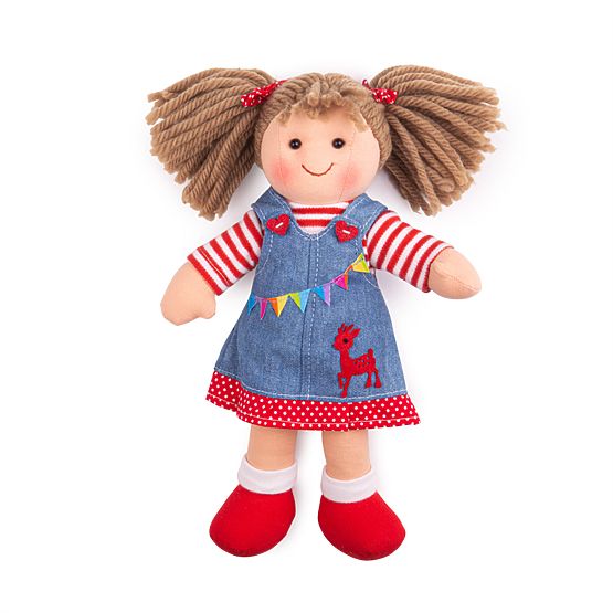 Bigjigs Toys Tkanina punčka Hattie 28 cm