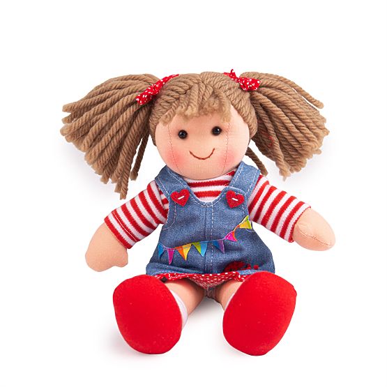 Bigjigs Toys Tkanina punčka Hattie 28 cm