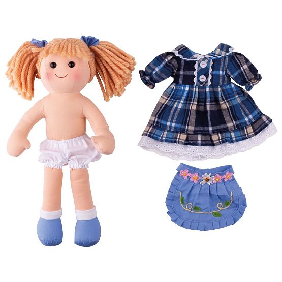 Bigjigs Toys Tkanina punčka Katie 34 cm