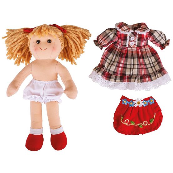 Bigjigs Toys Tkanina punčka Mandie 34 cm