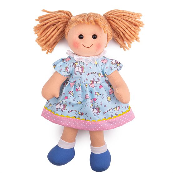 Bigjigs Toys Tkanina punčka Olivia 34 cm