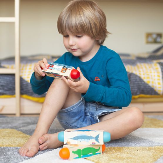 Bigjigs Toys Življenje v džungli z motornim valjem