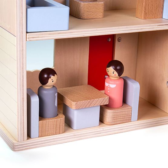 Bigjigs Toys Zložljiva hišica s pripomočki