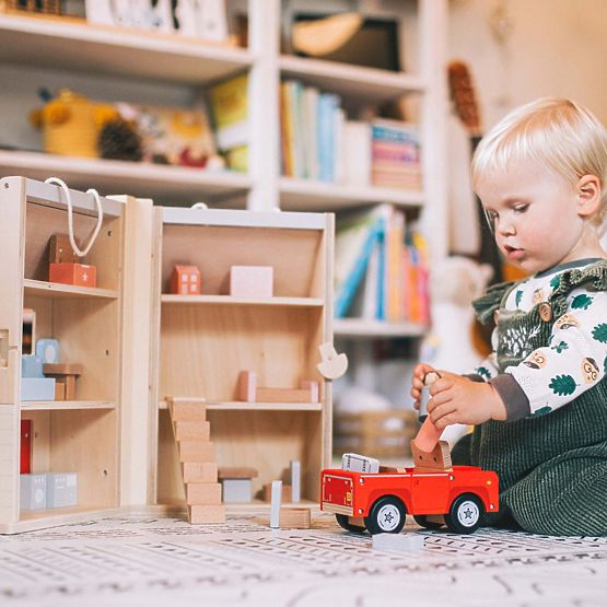Bigjigs Toys Zložljiva hišica s pripomočki