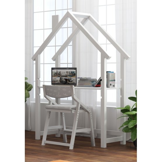 Pisalna miza v obliki hiške FRANK - bela