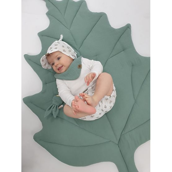 Bombažna igralna podloga Leaf - zelena