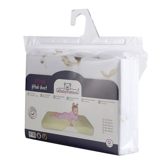 Bombažna rjuha z elastiko - Vrabci (140x70 cm)