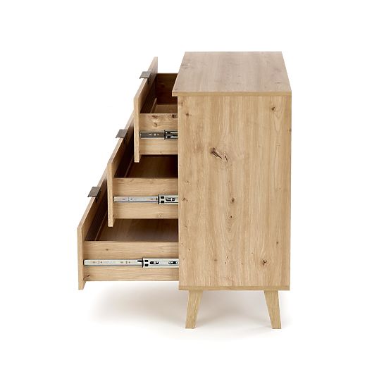 BORNEO KM-2 komoda hrast artisan/črna