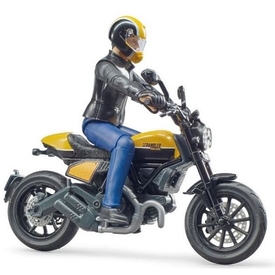 Bruder 63053 BWORLD Motorno kolo Scrambler Ducati Cafe Racer z voznikom