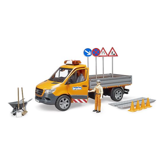 Bruder Cestno vzdrževalno vozilo MB Sprinter s figurico in dodatki